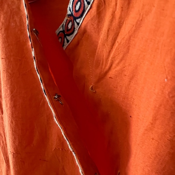 VTG skirt and tunic S/M Made in India wrap around 2 pc orange sarong coverup - Picture 3 of 16